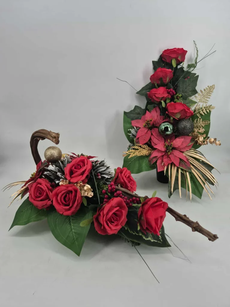 Kompozycje bożonarodzeniowe wykonane przez producenta stroików sztucznych KP Paula 