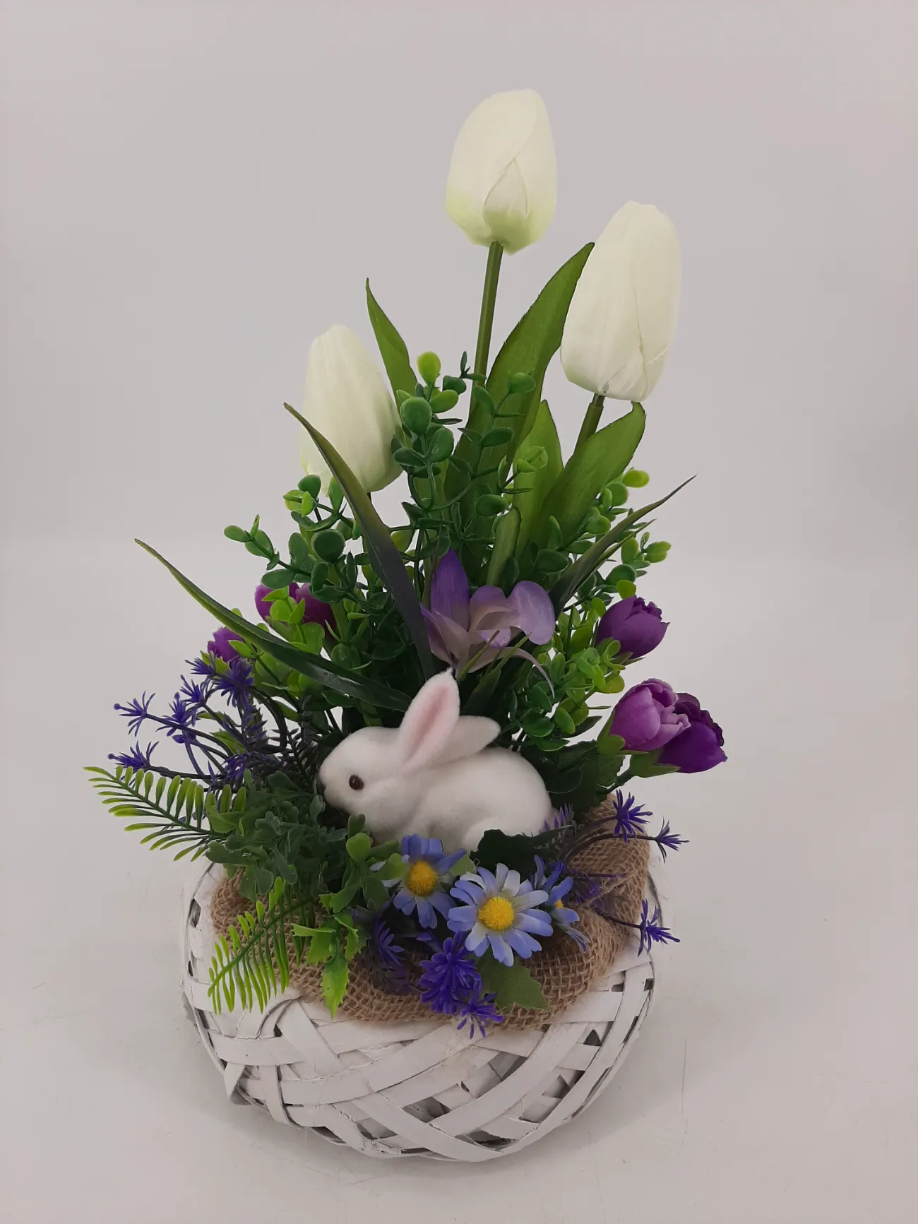 Stroik wielkanocny z zajączkiem